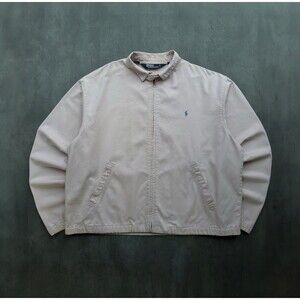 Vintage Polo Ralph Lauren Jacket Men's Size XL Tan Beige Harrington Bomber